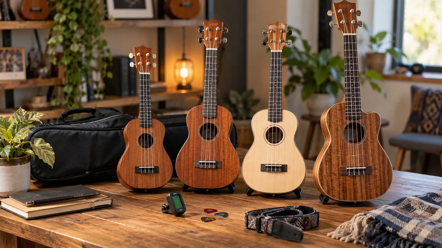Przytulne studio z ukulele